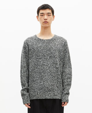 The Kooples HERREN BLACK WHITE mouliné-pullover in schwarz und weiß