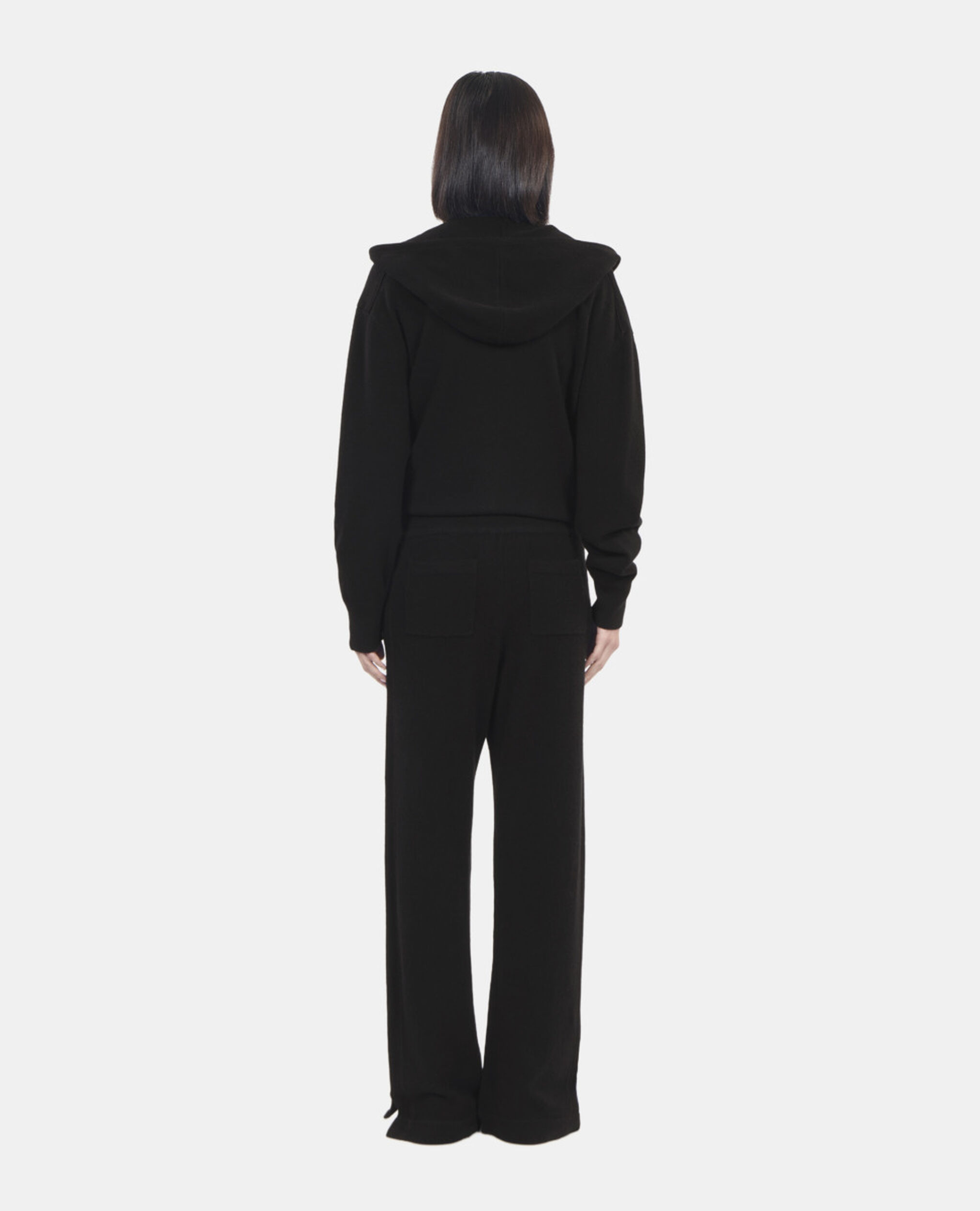 Schwarze Hose aus Kaschmirwolle, BLACK, hi-res image number null