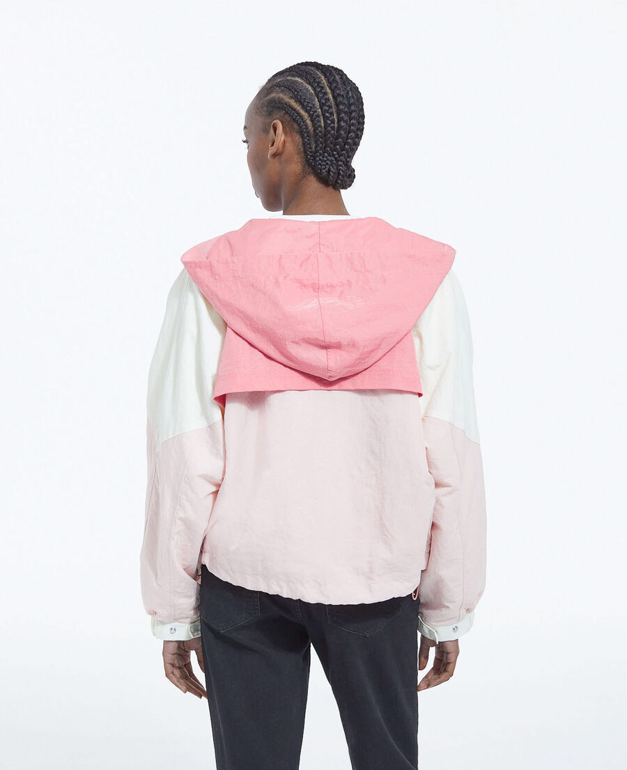color-block technical pink zipped jacket