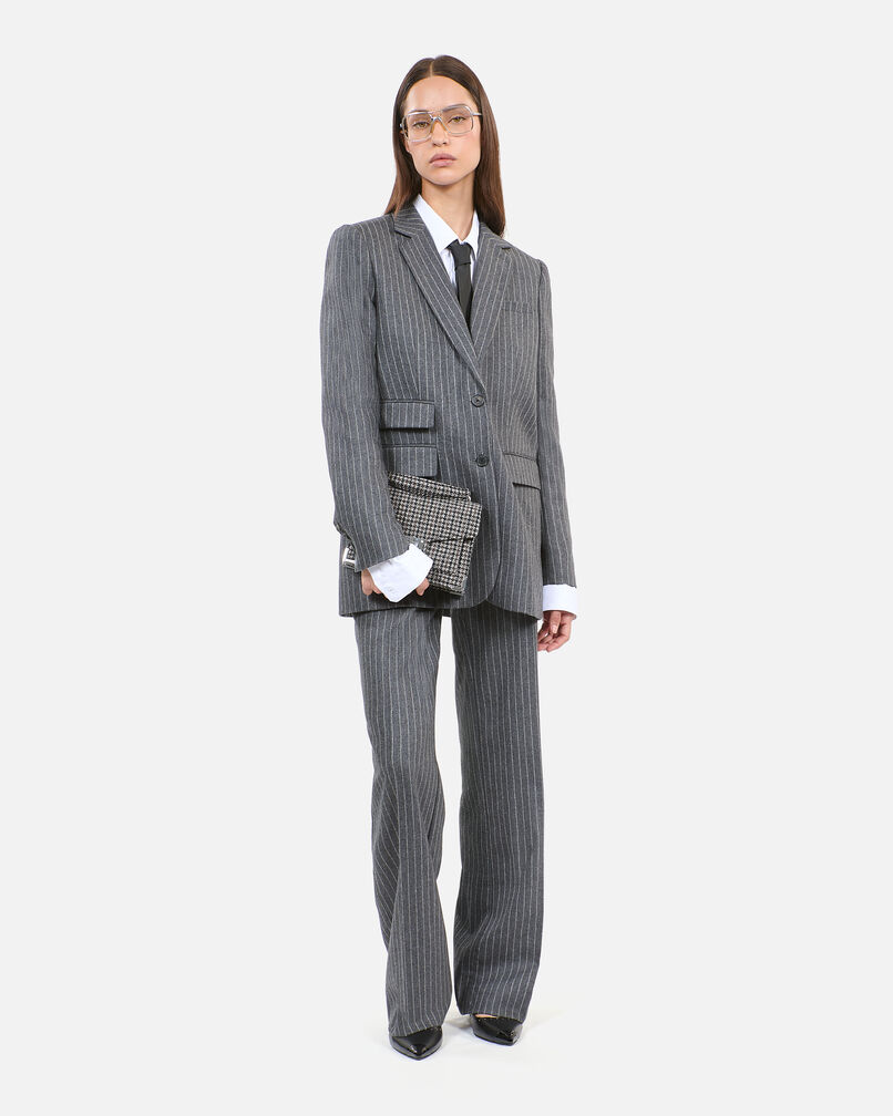 The Kooples FEMME LIGHT GREY veste tailleur à rayures