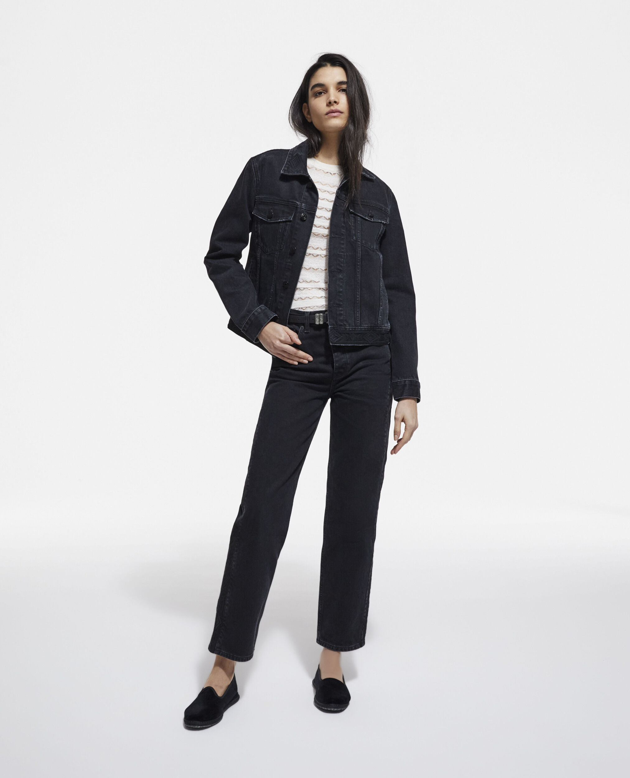 Plain black clearance jean jacket