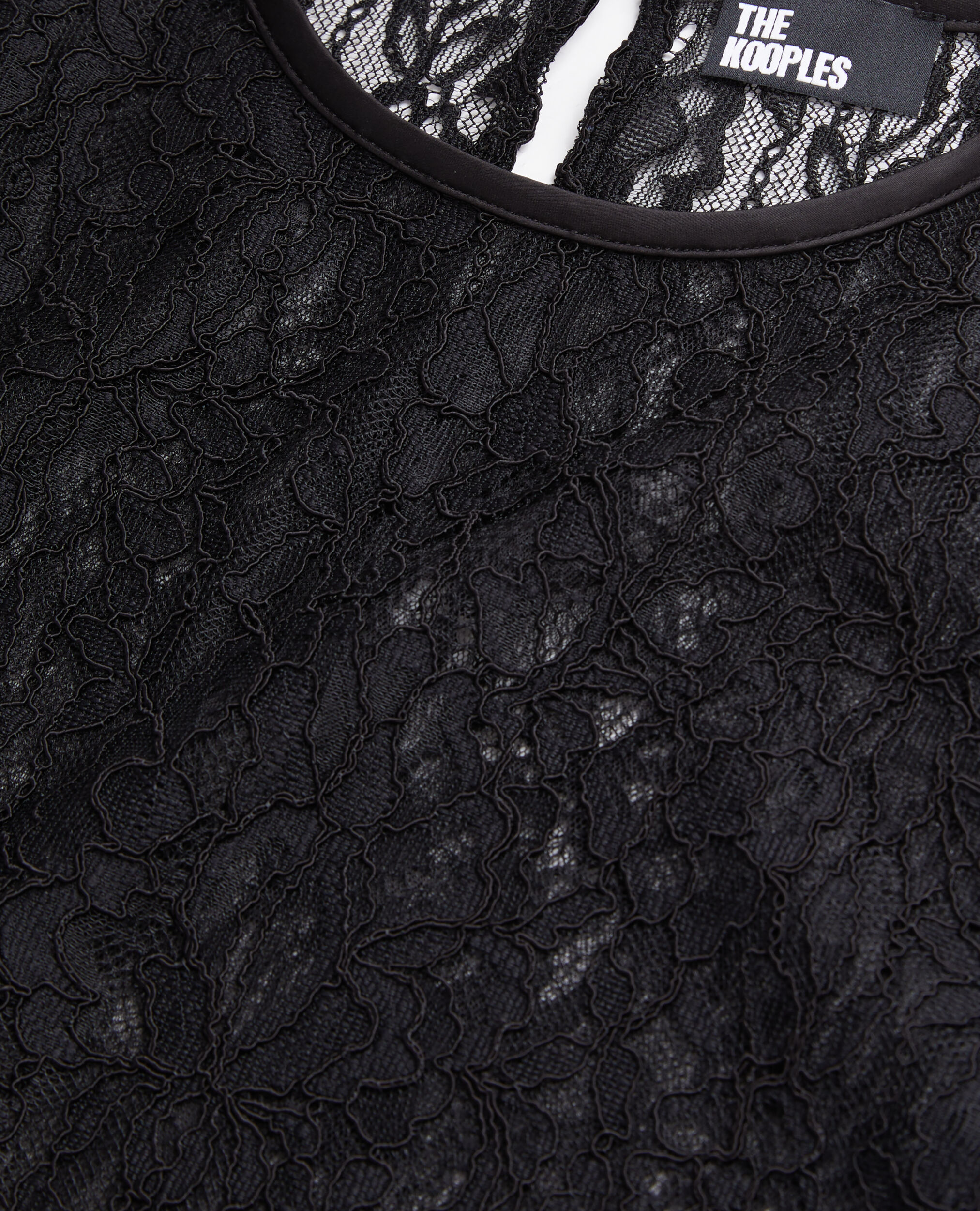 Short black lace top, BLACK, hi-res image number null