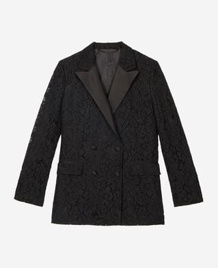 The Kooples F BLACK black lace suit jacket