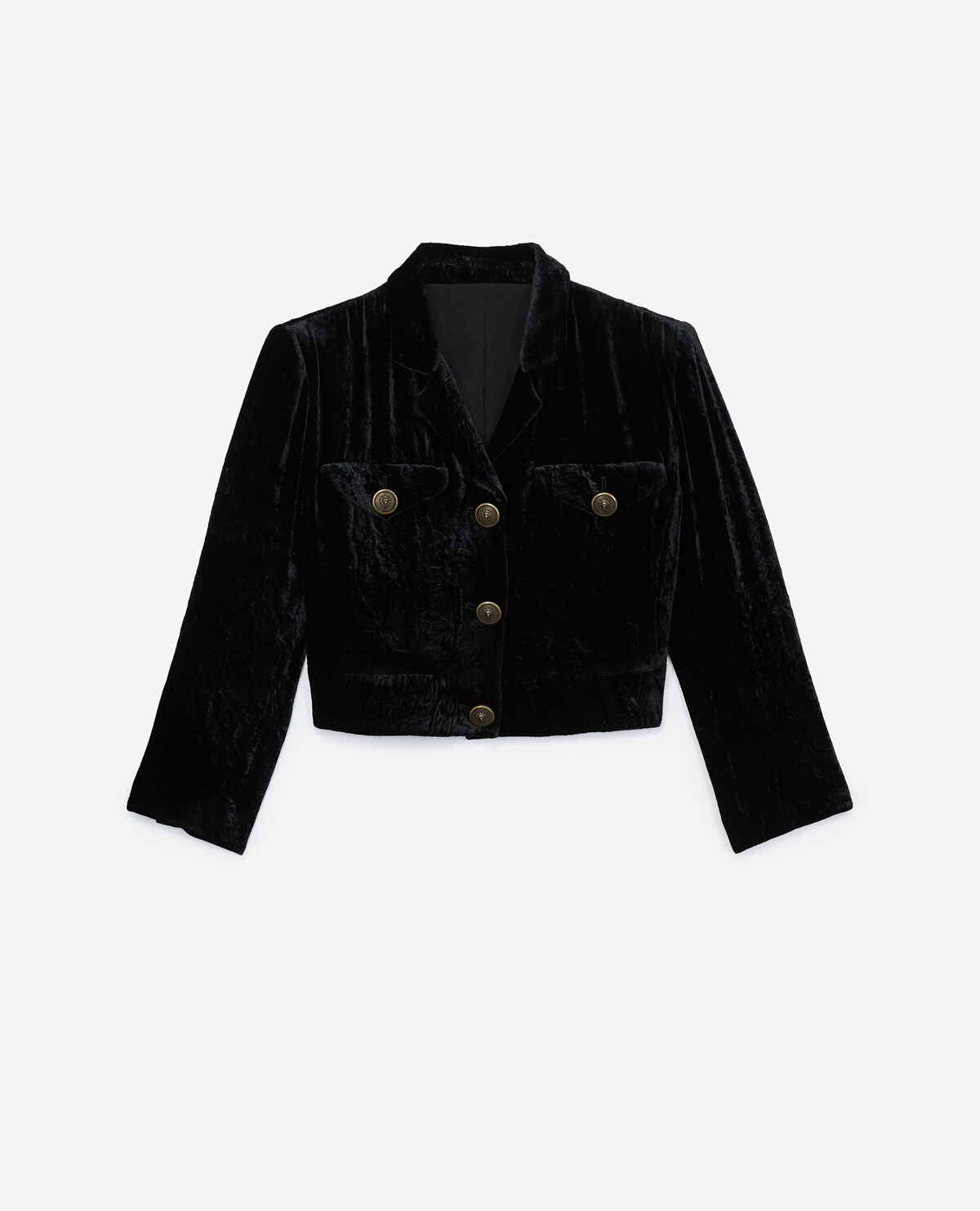 Short black velvet jacket hot sale