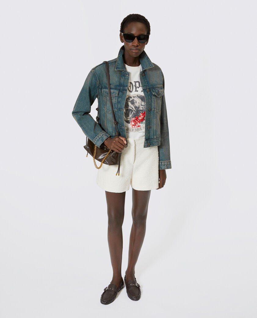 The Kooples WOMEN MEDIUM BLUE blue denim jacket