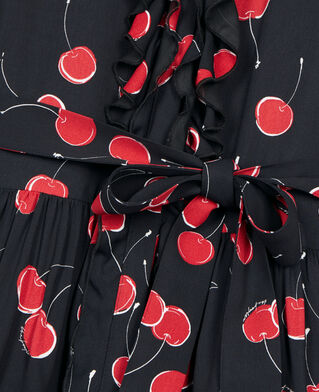 The Kooples MUJER BLACK - RED vestido corto con estampado de cerezas