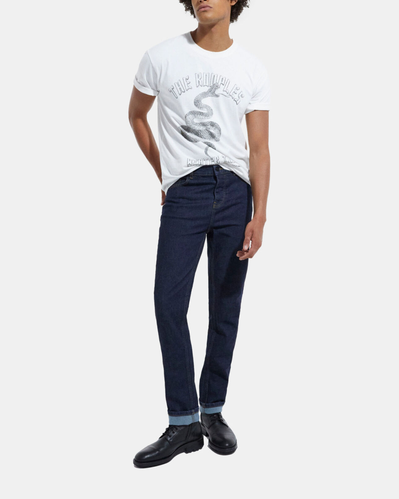 The Kooples MEN WHITE white screen print t-shirt