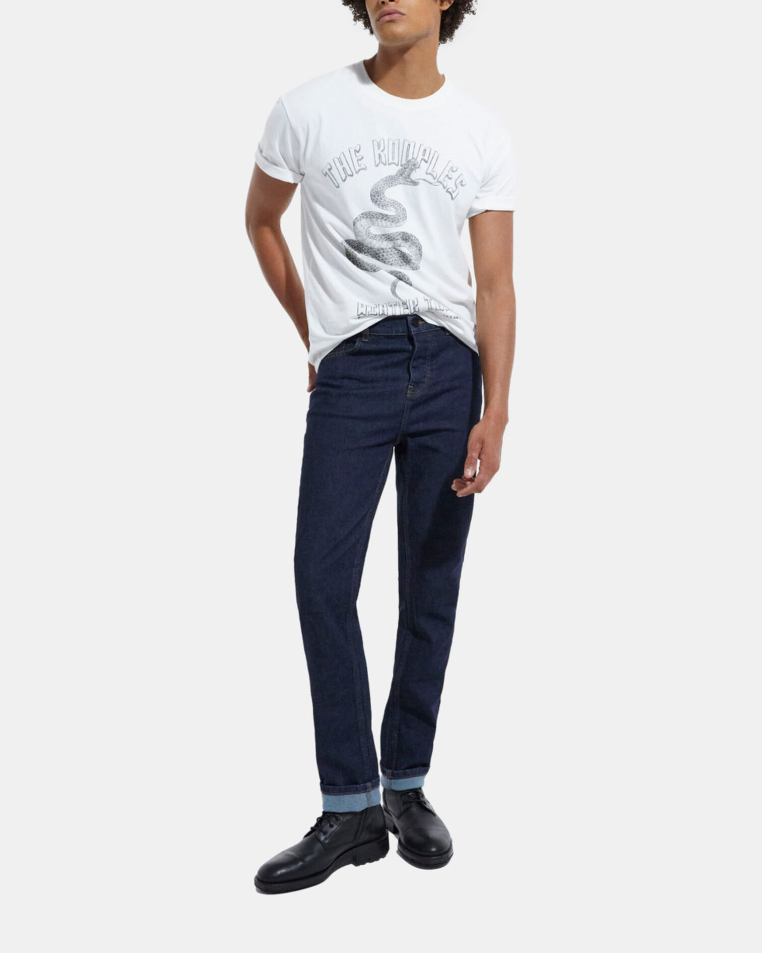 White screen print T-shirt, WHITE, hi-res image number null