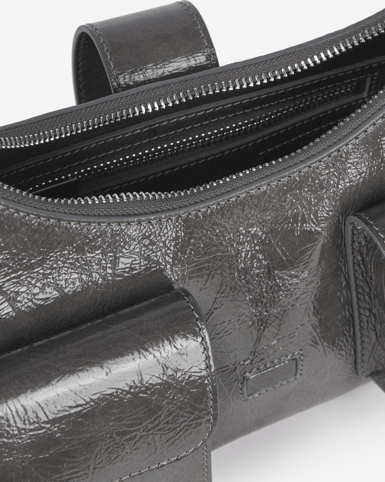 The Kooples MUJER GREY bolso amelia en piel agrietada gris