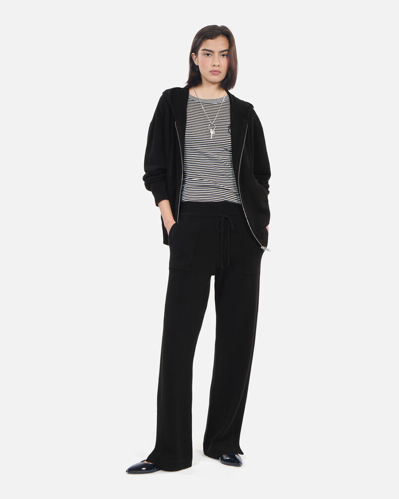 The Kooples WOMEN BLACK black wool and cashmere trousers