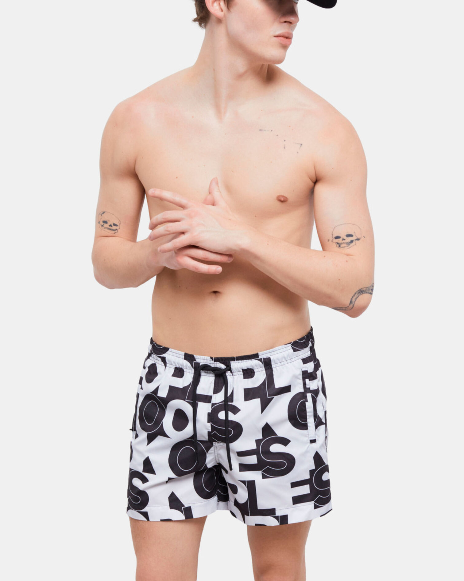 Short de bain logo, BLACK, hi-res image number null
