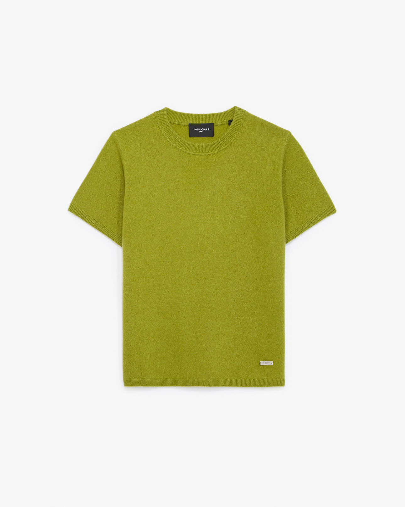 The Kooples FEMME GREEN pull cachemire vert ajusté col rond