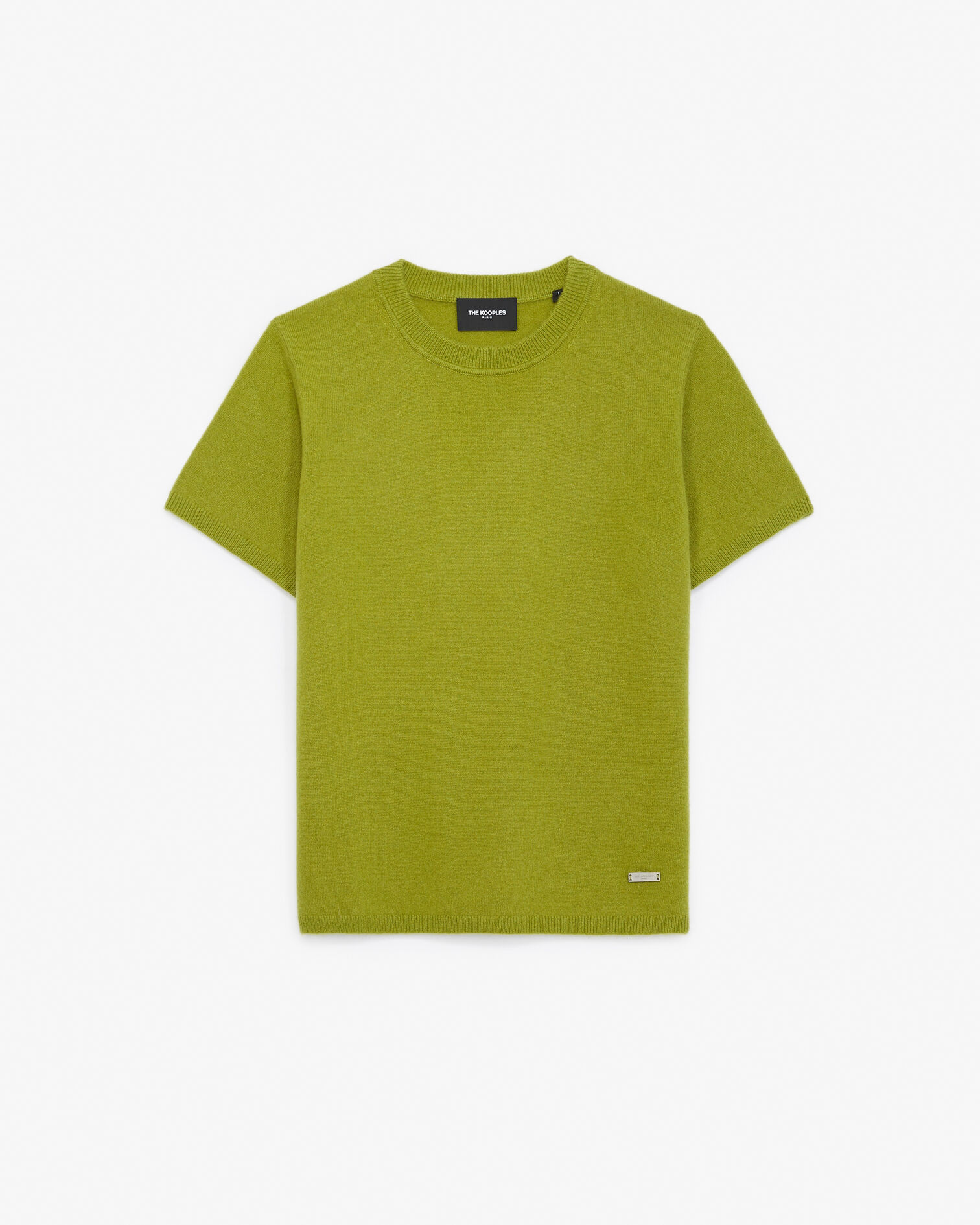 Fitted green crew neck cashmere sweater, GREEN, hi-res image number null