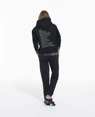 The Kooples WOMEN BLACK black joggers with what is print