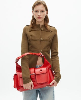 The Kooples WOMEN RED amelia xl red leather bag