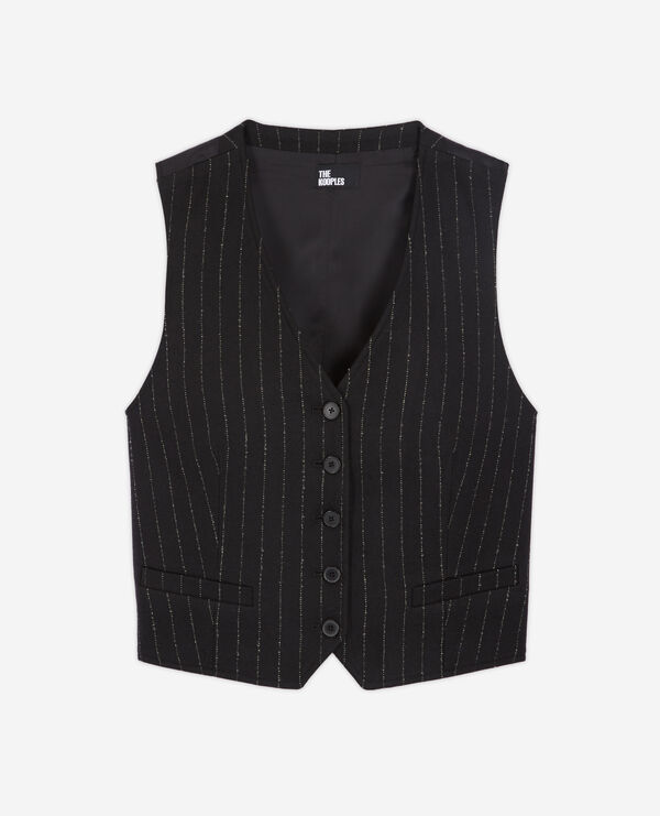 Striped wool suit jacket