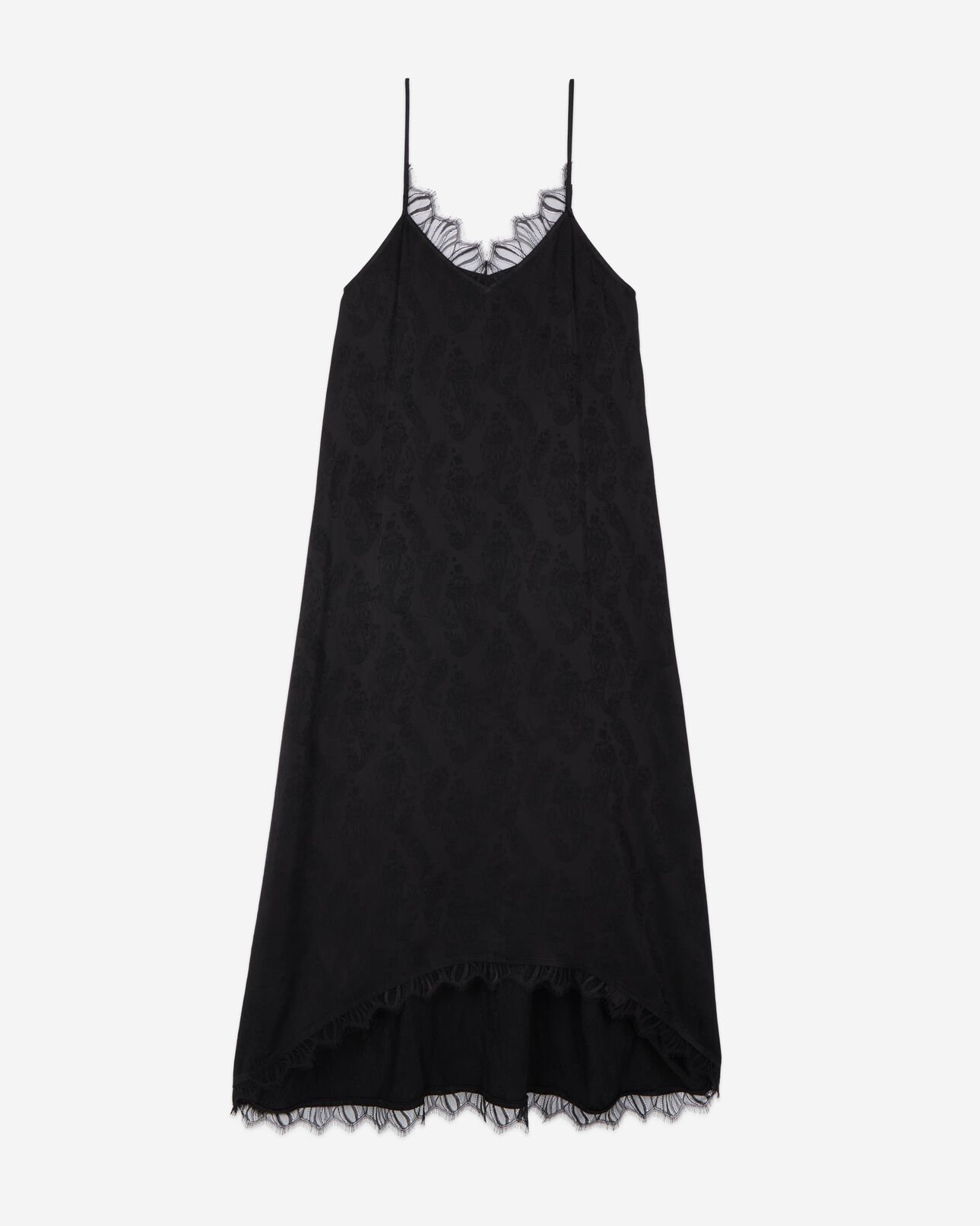 The Kooples FEMME BLACK robe nuisette longue jacquard noire