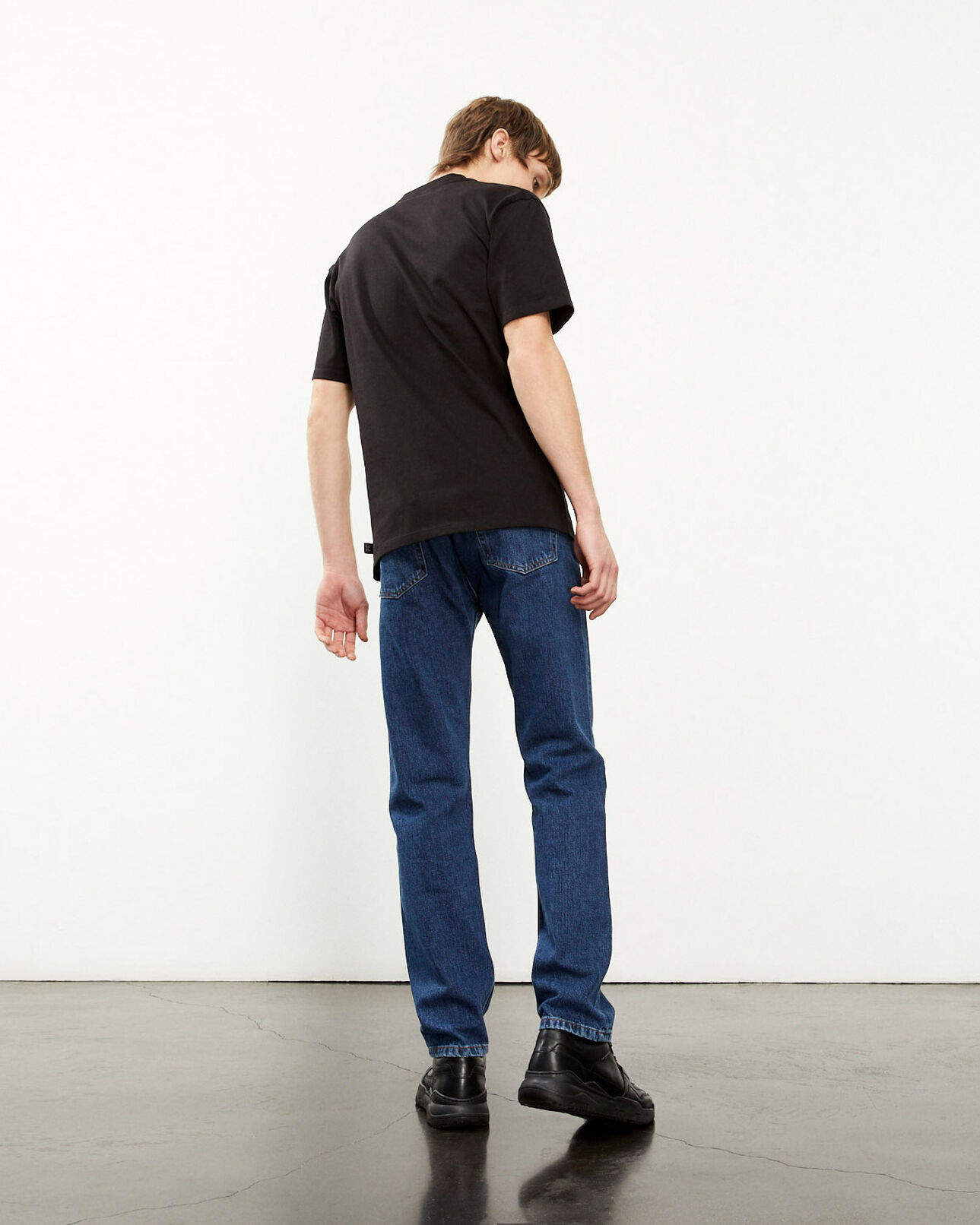 The Kooples MEN BLACK black cotton t-shirt with logo trio