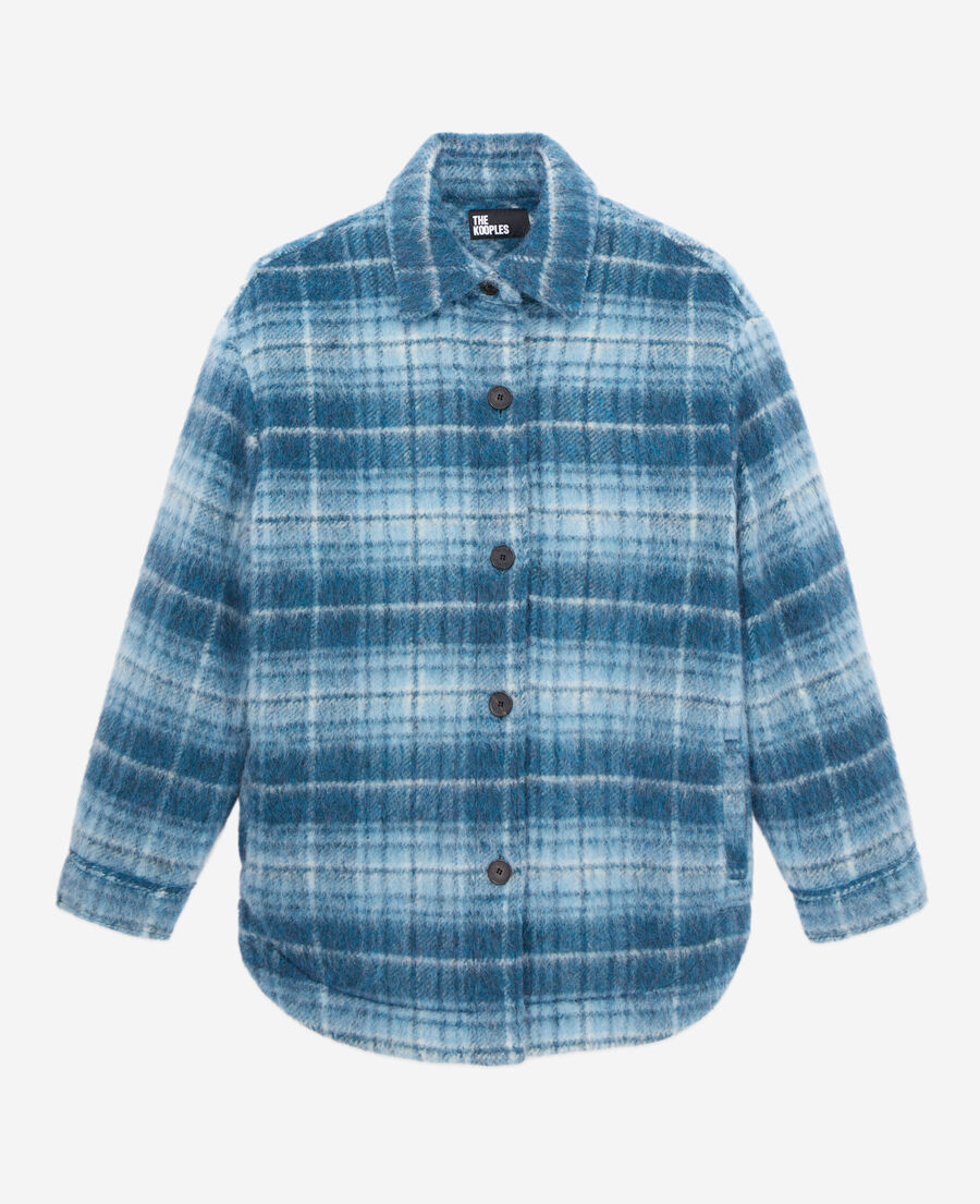 overshirt style jacket with blue checks