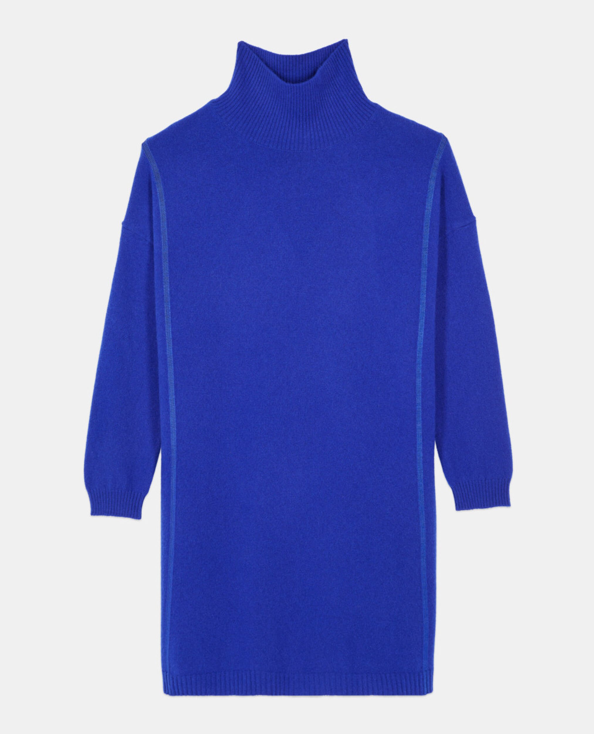 Robe pull courte en cachemire bleu électrique, BLUE ELECTRIC, hi-res image number null