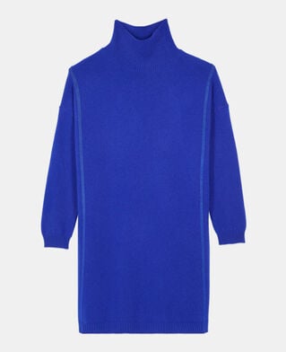 The Kooples FEMME BLUE ELECTRIC robe pull courte en cachemire bleu électrique