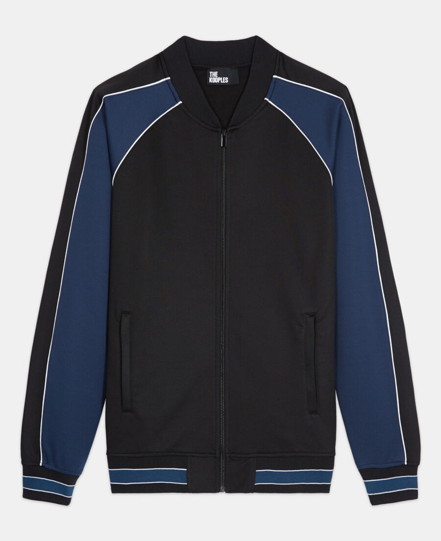 navy blue zipped sweatshirt