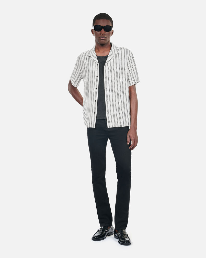 The Kooples MEN ECRU BLACK short-sleeved printed shirt