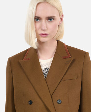 The Kooples DAMEN KAKI braunfarbene anzugjacke aus wolle