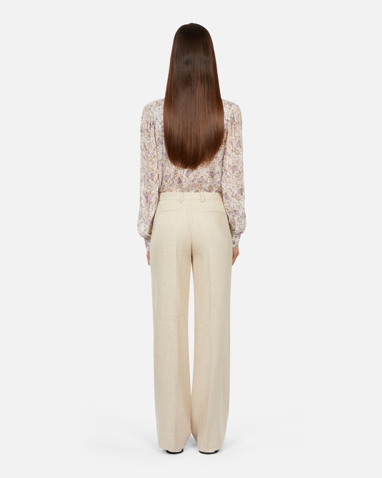 The Kooples WOMEN BEIGE ecru linen suit trousers