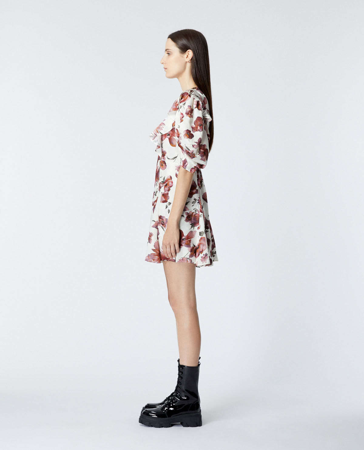Short floral wrap dress discount
