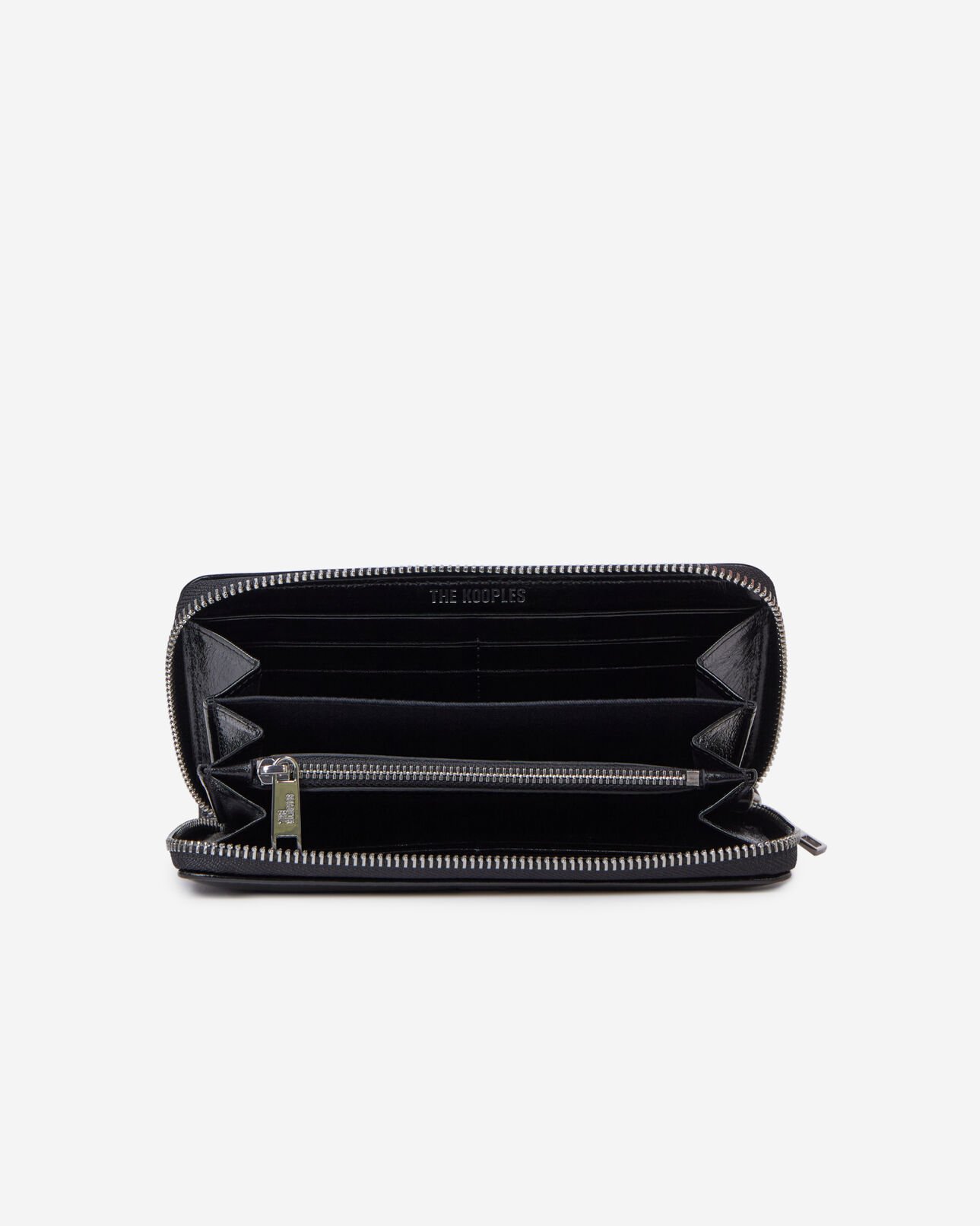 The Kooples M BLACK black leather blazon wallet