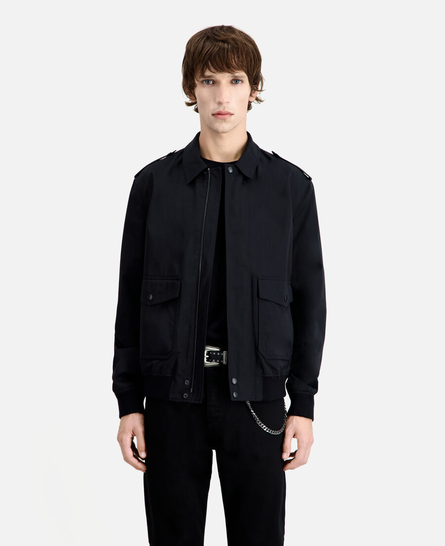 chaqueta negra algodón