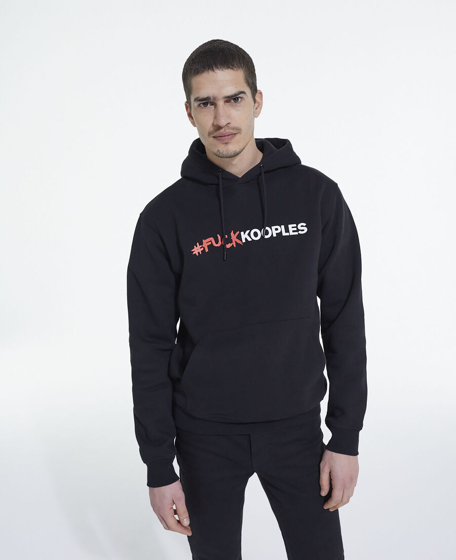 black sweatshirt with logo