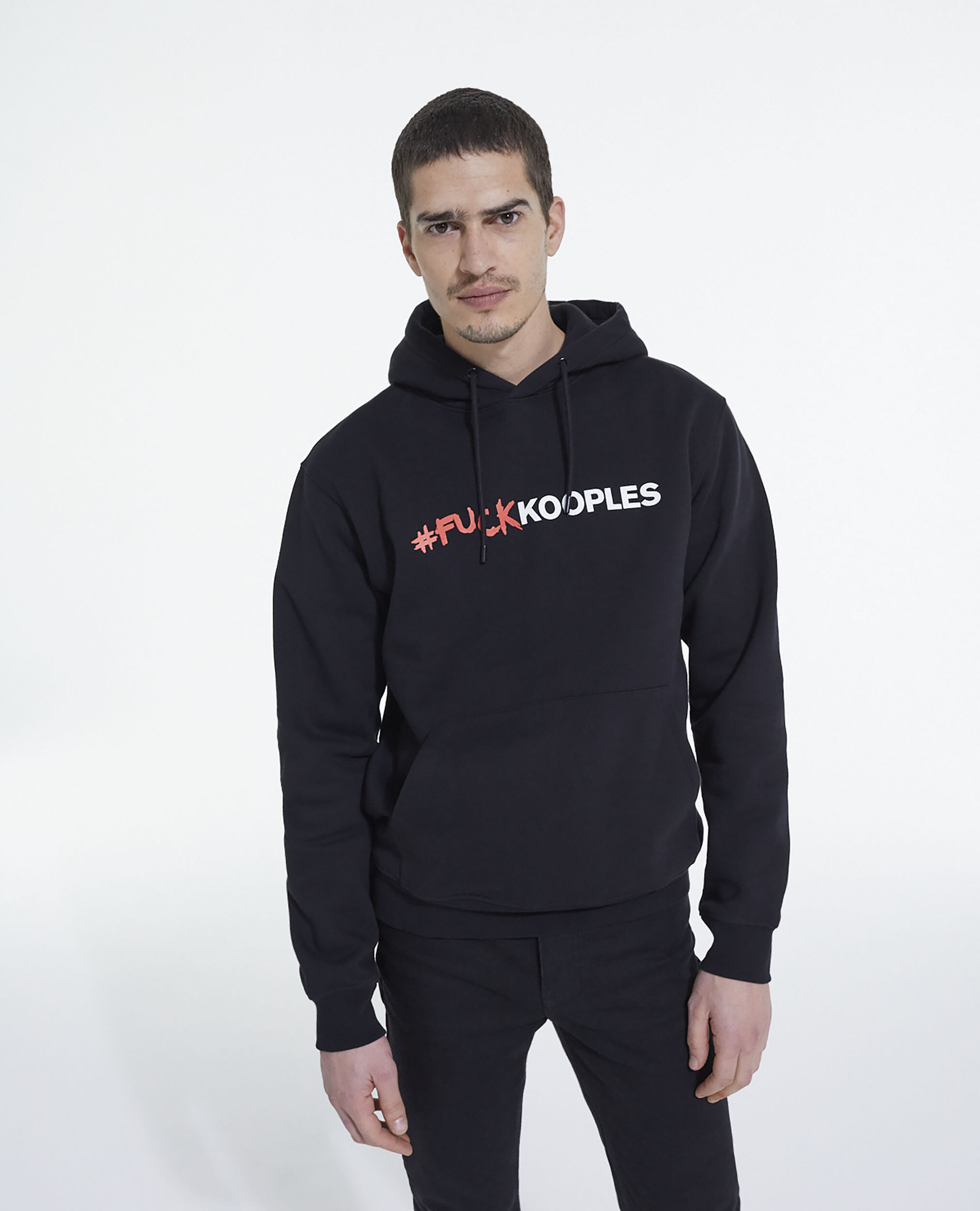 Black sweatshirt with logo, BLACK, hi-res image number null