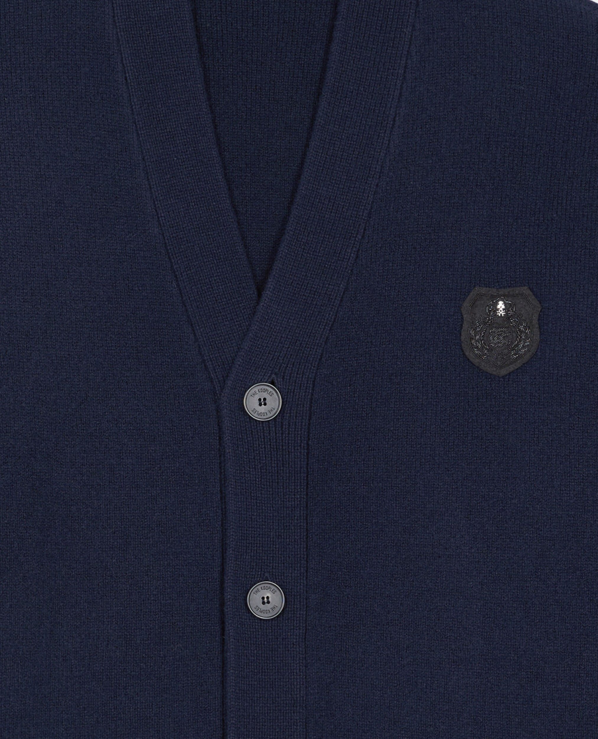 Navy blue wool cardigan, NAVY, hi-res image number null