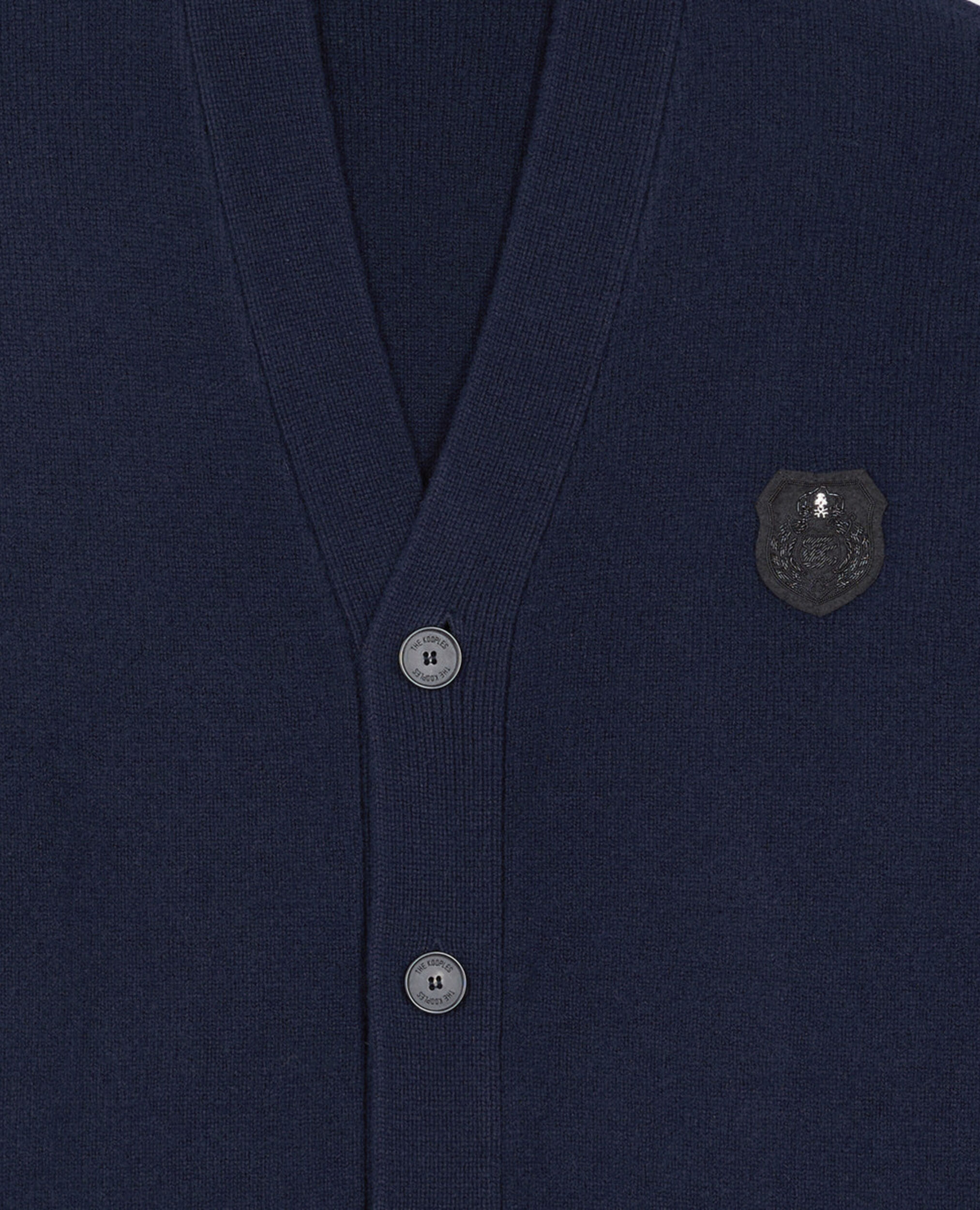 Navy blue wool cardigan, NAVY, hi-res image number null