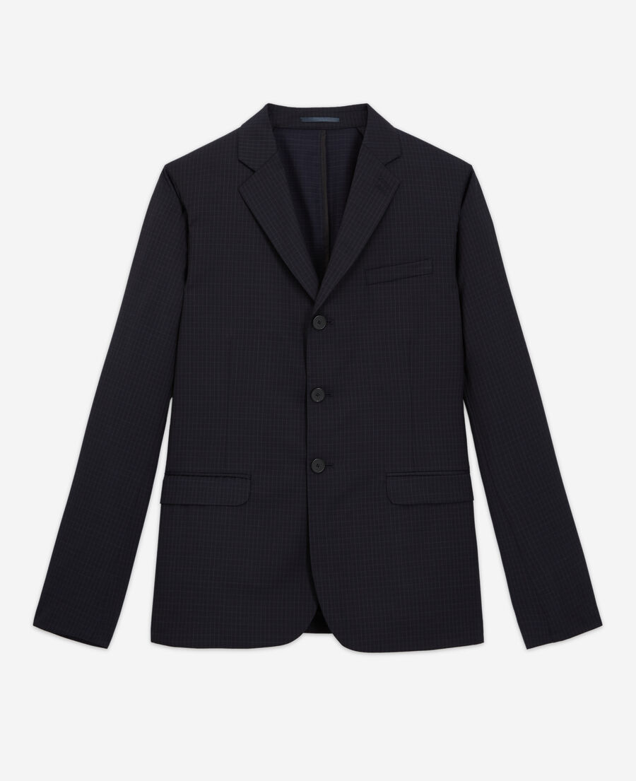 veste de costume en laine à carreaux