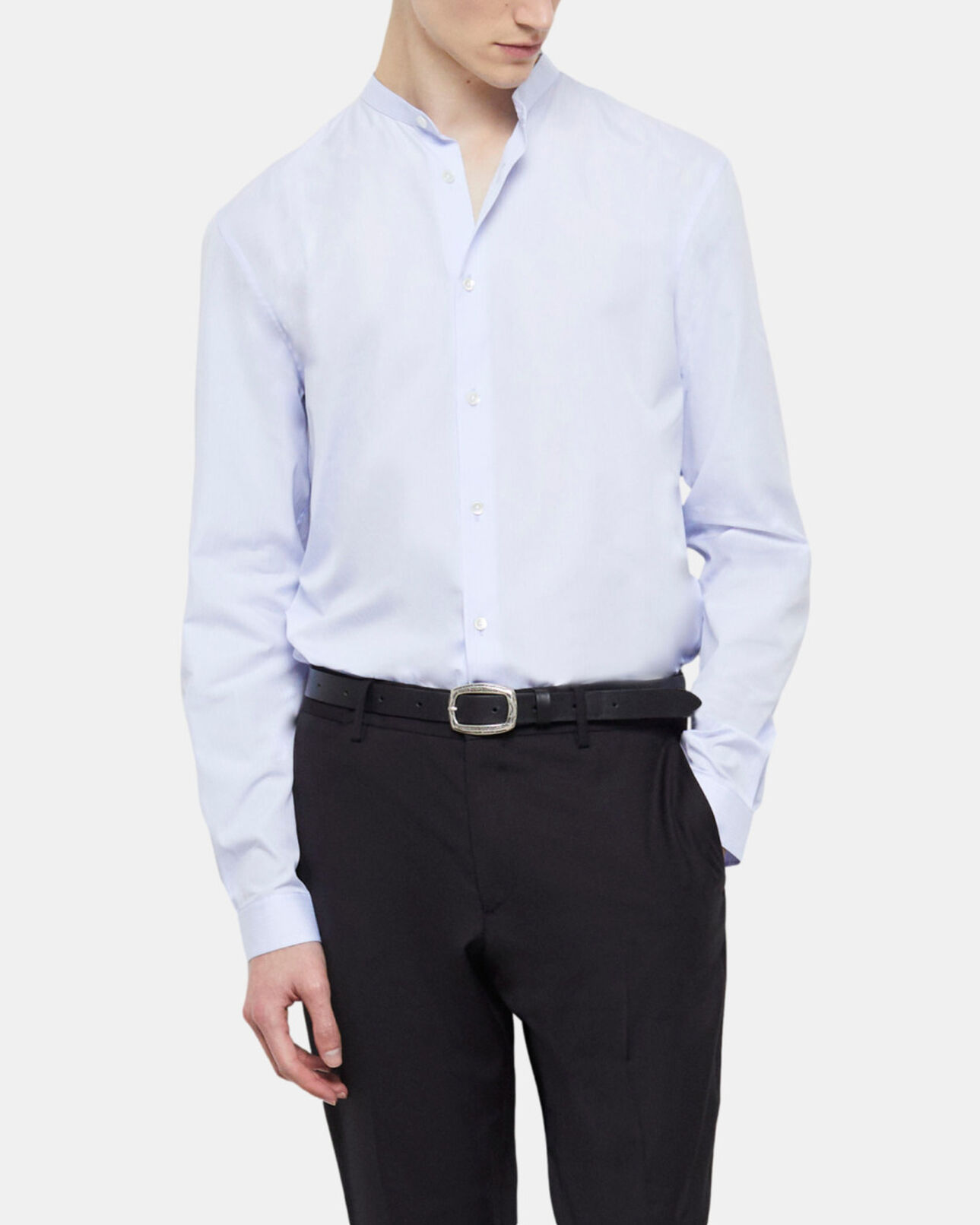 The Kooples HOMME BLUE / ECRU chemise col officier bleu