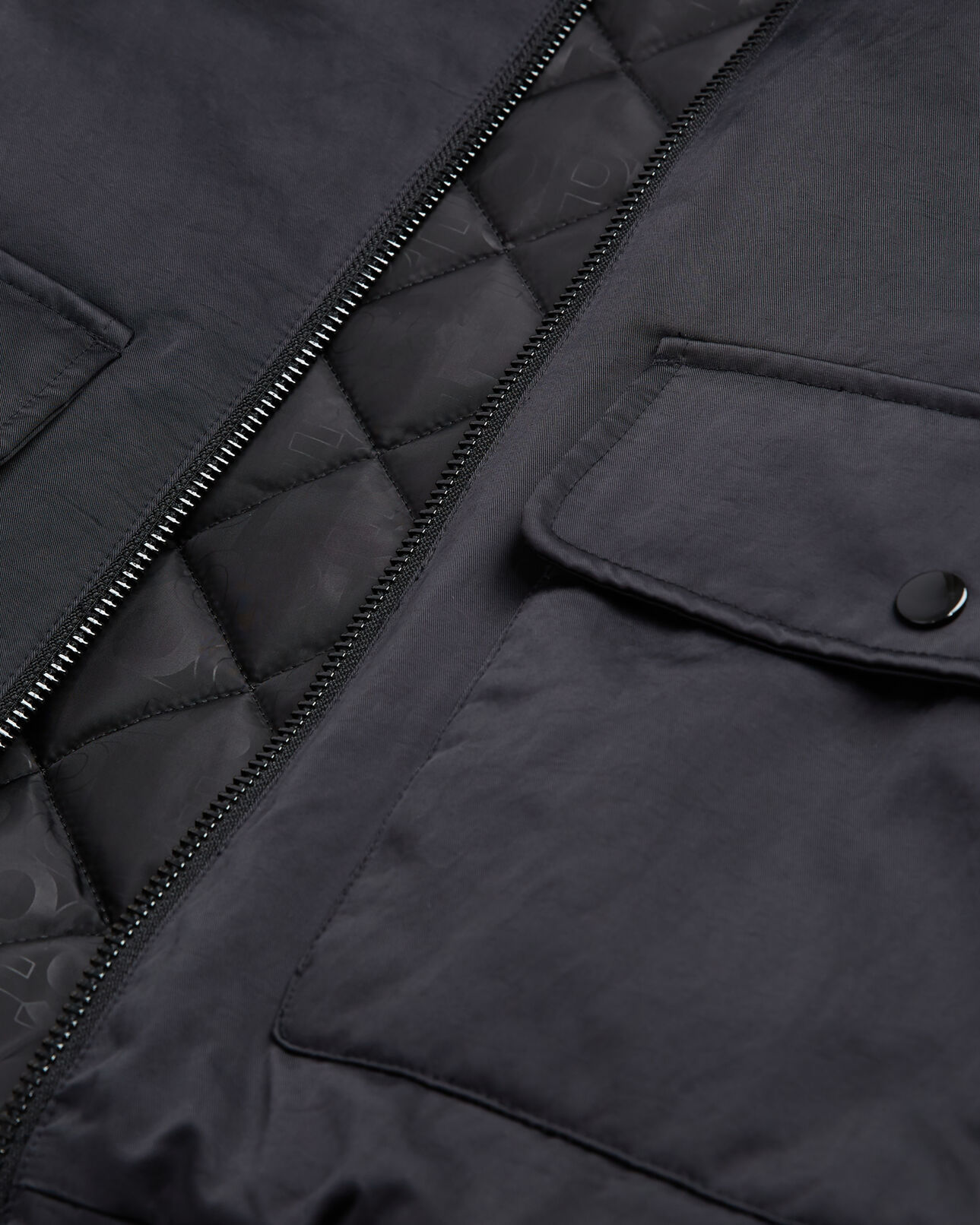 The Kooples MEN BLACK black bomber jacket with detachable sleeves