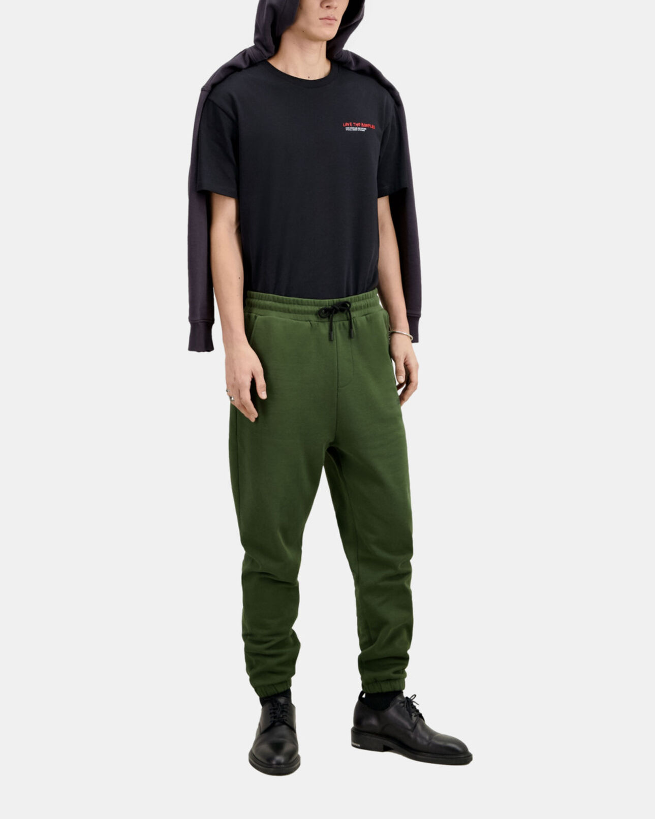 The Kooples MEN USED KAKI khaki logo tracksuit trousers