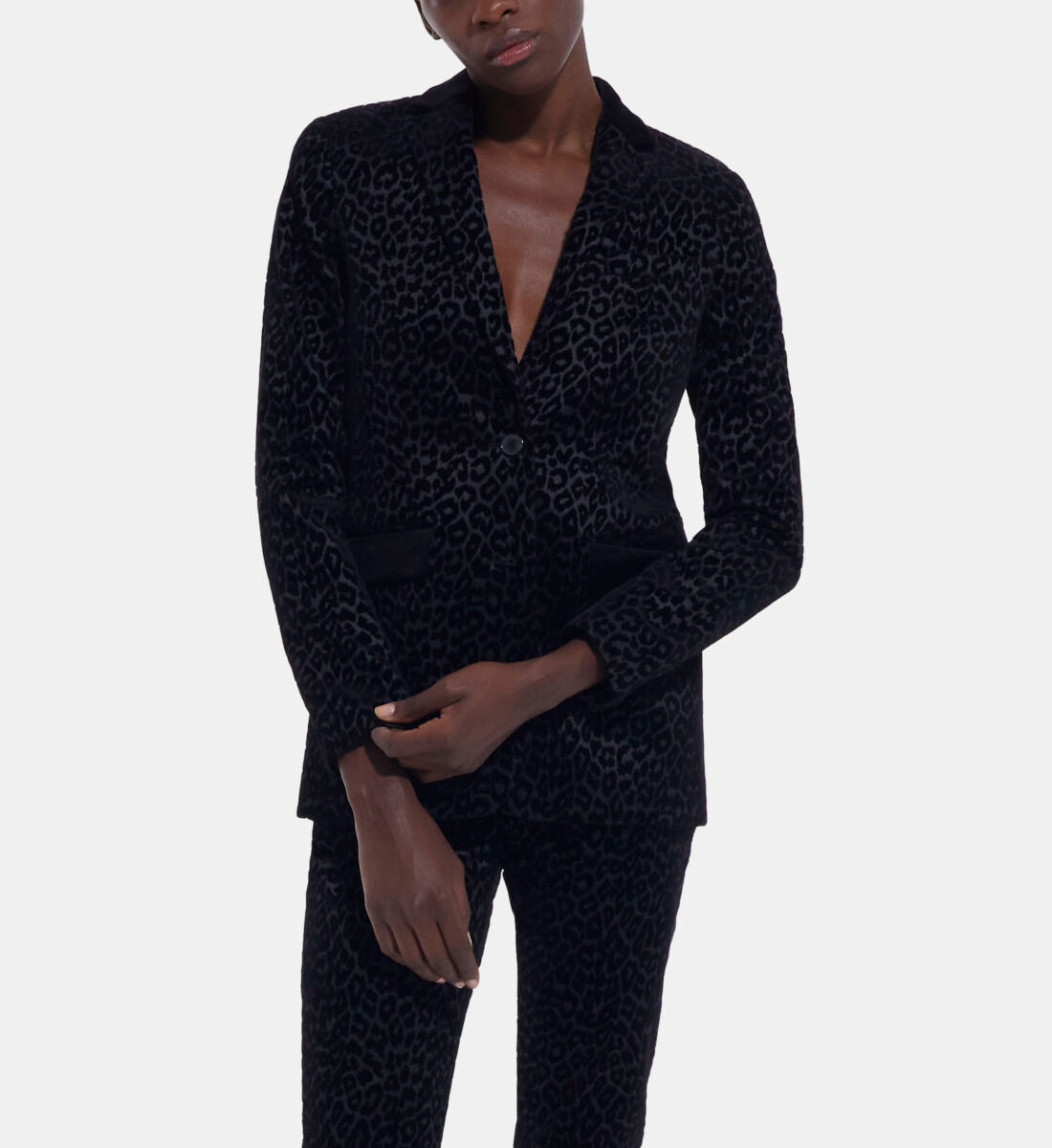 Leopard deals velvet jacket