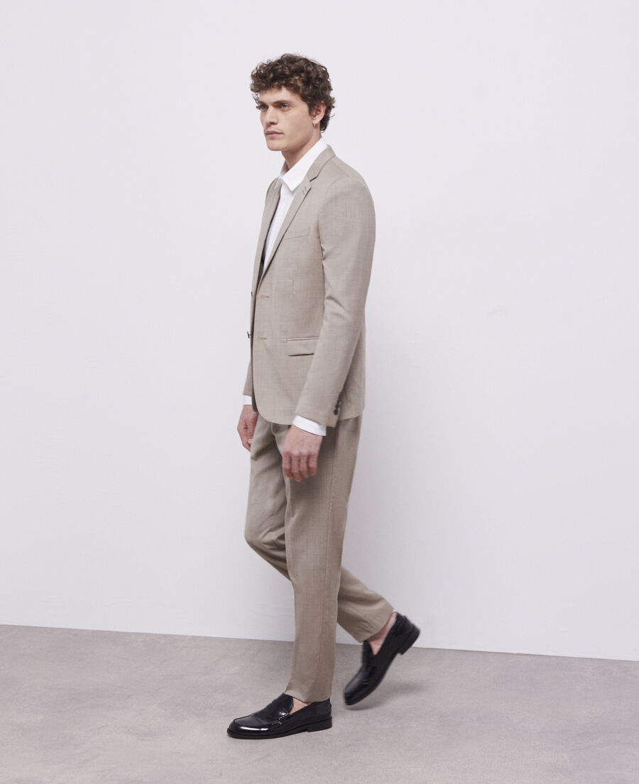 beige wool suit jacket