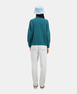 The Kooples FEMME BLUE PETROL pull bleu en laine mélangée