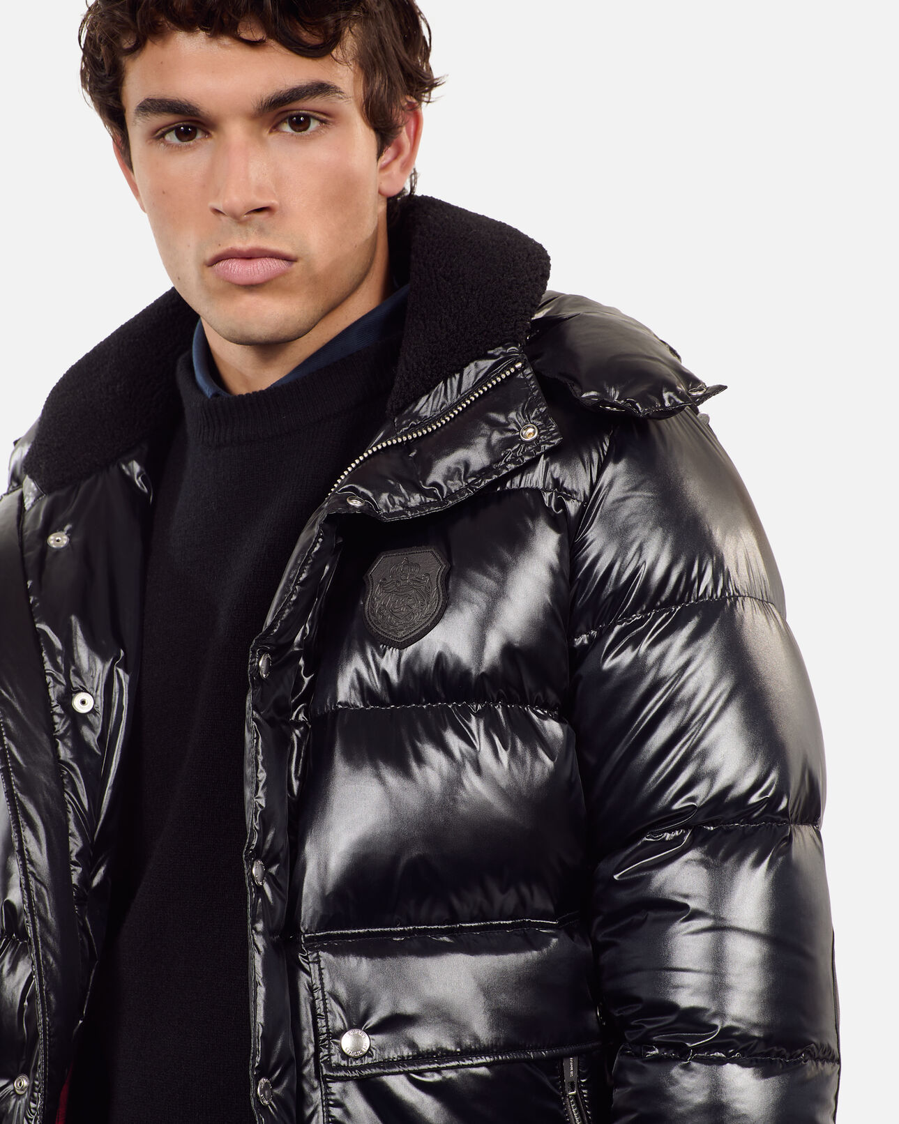 The Kooples MEN BLACK black blazon down jacket