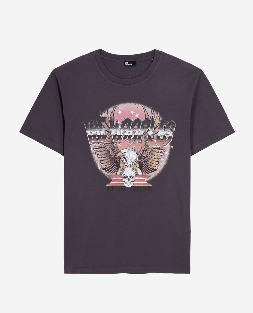 The Kooples MEN CARBONE carbon grey t-shirt with rock eagle serigraphy