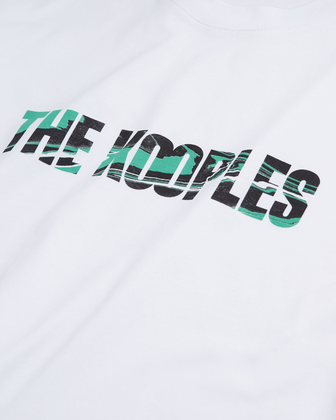 The Kooples MEN WHITE men's white t-shirt with marble screen print logo