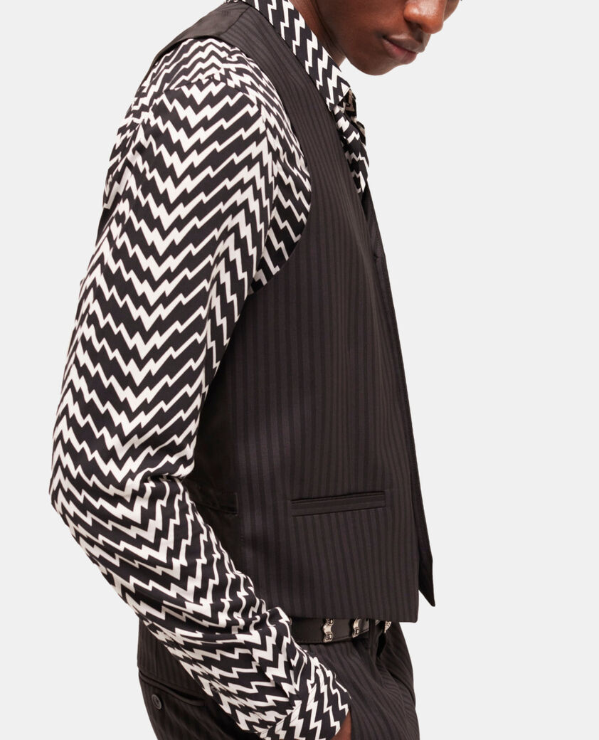 The Kooples HERREN BLACK GREY schwarze anzugweste aus wolle