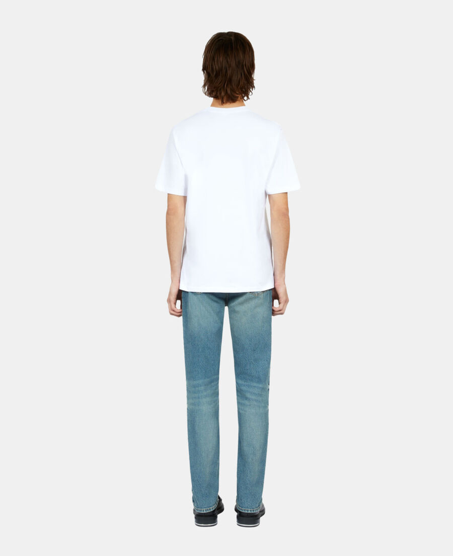 The Kooples H WHITE white t-shirt with palm tree embroidery