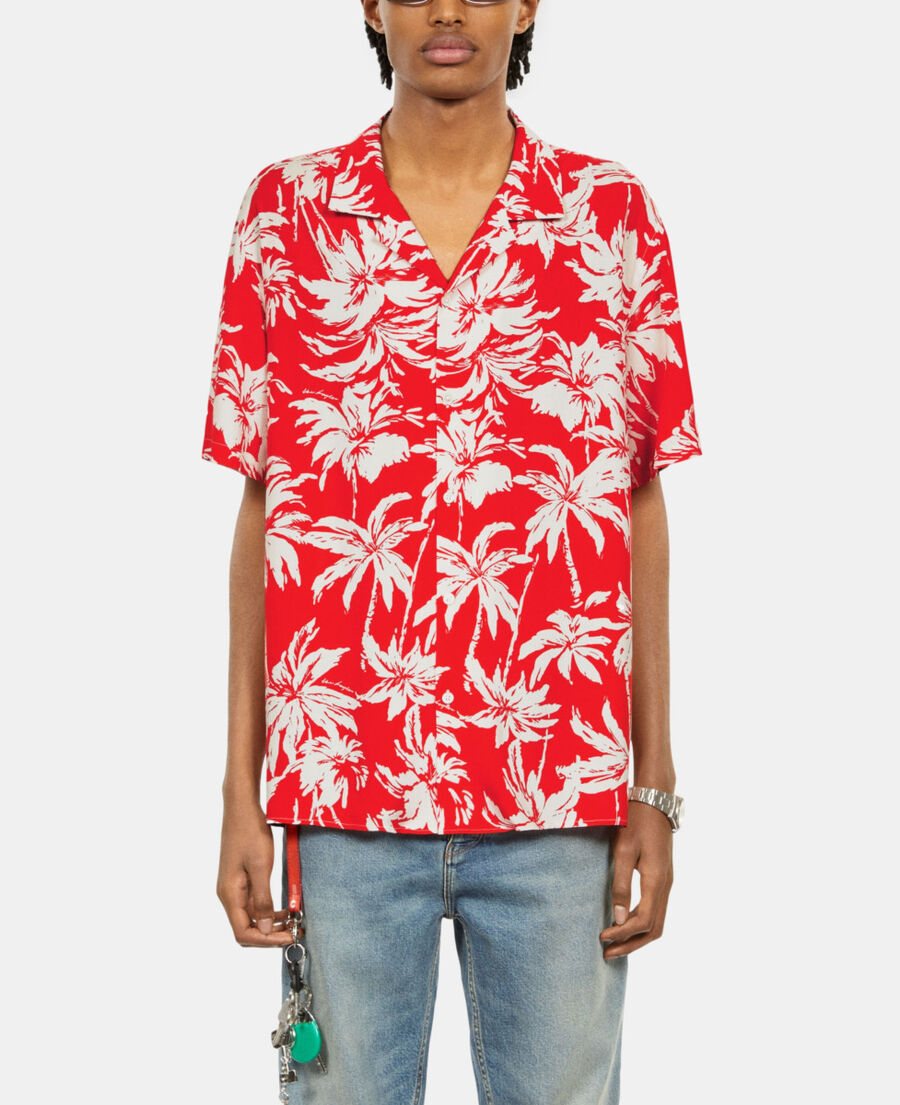 The Kooples MEN RED / WHITE printed short-sleeved shirt