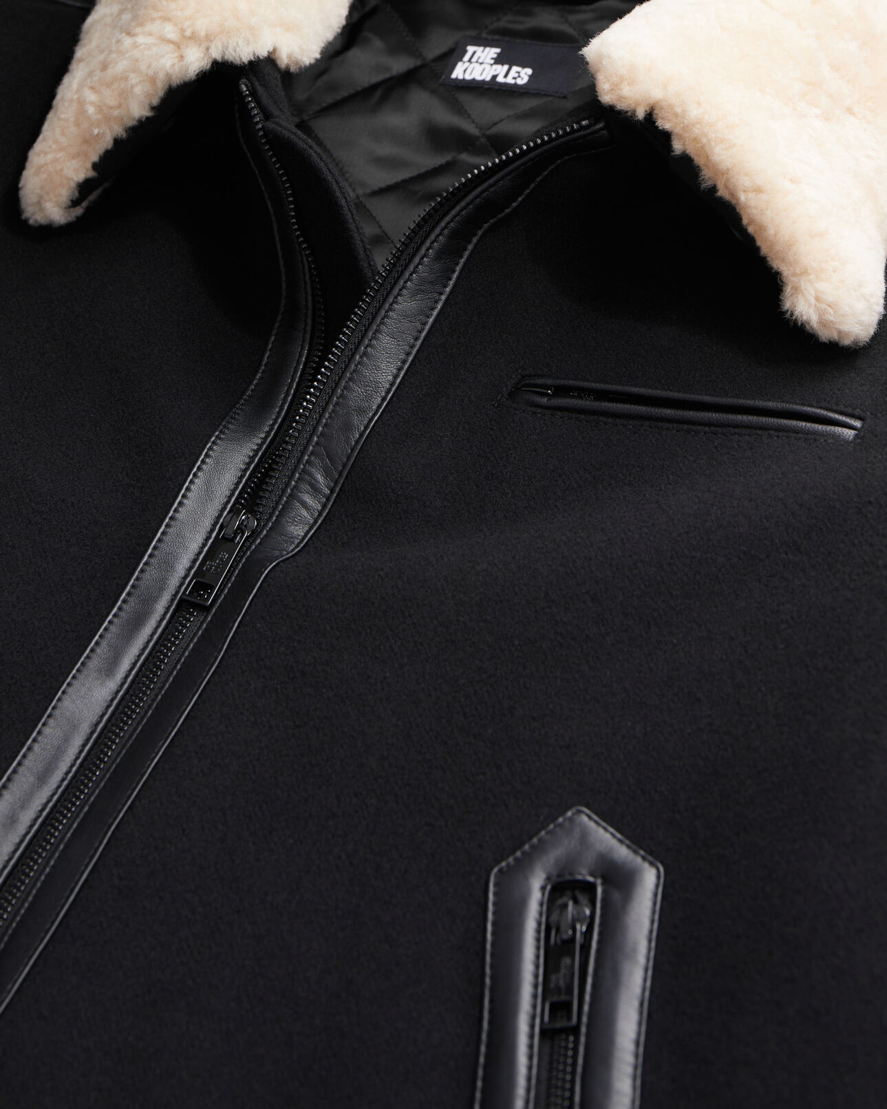 The Kooples MEN BLACK black wool-blend bomber jacket
